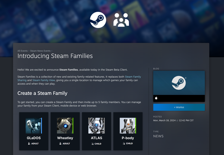 Setting Up Your Family on Steam